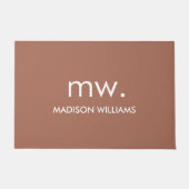 Custom Monogram Pastel Elegant Stijlvol Modern Deurmat (Voorkant)