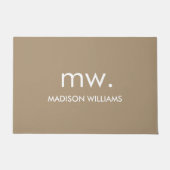 Custom Monogram Pastel Elegant Stijlvol Modern Deurmat (Voorkant)