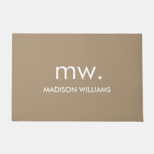 Custom Monogram Pastel Elegant Stijlvol Modern Deurmat