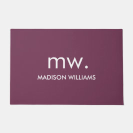 Custom Monogram Pastel Elegant Stijlvol Modern Deurmat