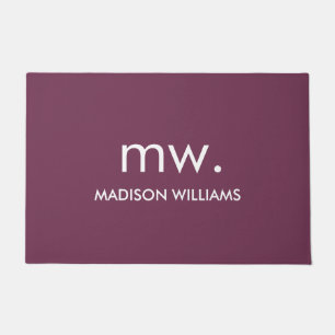 Custom Monogram Pastel Elegant Stijlvol Modern Deurmat
