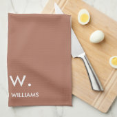 Custom Monogram Pastel Elegant Stijlvol Modern Theedoek (Quarter Fold)