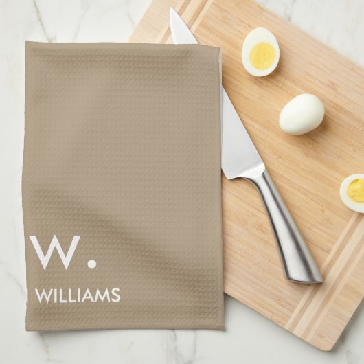 Custom Monogram Pastel Elegant Stijlvol Modern Theedoek (Quarter Fold)