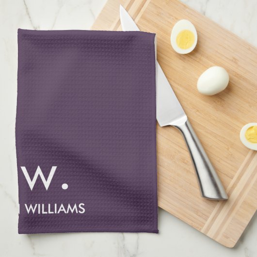 Custom Monogram Pastel Elegant Stijlvol Modern Theedoek (Quarter Fold)