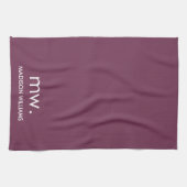 Custom Monogram Pastel Elegant Stijlvol Modern Theedoek (Horizontaal)