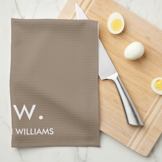 Custom Monogram Pastel Elegant Stijlvol Modern Theedoek (Quarter Fold)