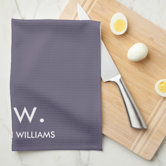 Custom Monogram Pastel Elegant Stijlvol Modern Theedoek (Quarter Fold)