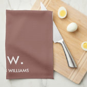 Custom Monogram Pastel Elegant Stijlvol Modern Theedoek (Quarter Fold)