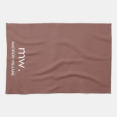 Custom Monogram Pastel Elegant Stijlvol Modern Theedoek (Horizontaal)