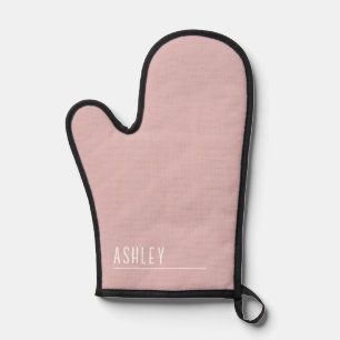Custom monogram, pastel roze nieuwe lijn ovenwant
