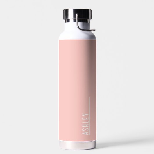 Custom monogram, perzik roze modern waterfles (Links)