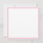 Custom Monogram Pink Border Stationery Notitiekaartje (Achterkant)