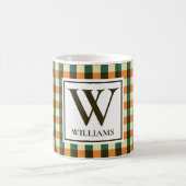 Custom Monogram Plaid Mug Gift for Women & Men Koffiemok (Center)