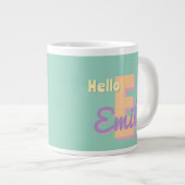 Custom monogram  – purple, blue & Peach  Grote Koffiekop (Voorkant rechts)