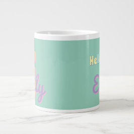 Custom monogram – purple, blue & Peach Grote Koffiekop
