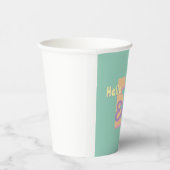 Custom monogram  – purple, blue & Peach  Papieren Bekers (Rechts)