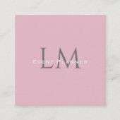 Custom Monogram QR Calling Card Pink Taupe Contactkaartje (Voorkant)
