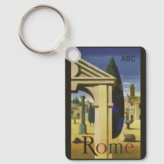 Custom Monogram Rome Italië Sleutelhanger (Voorkant)
