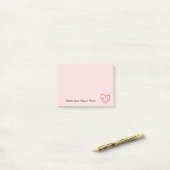 Custom Monogram Rood Hart Roze Bruiloft Paar Post-it® Notes (Op bureau)
