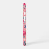 Custom Monogram Roze Enchanted Blooms iPhone 16 Hoesje (Linkerkant)