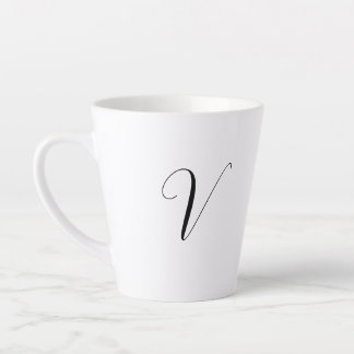 Custom monogram script initial latte mok