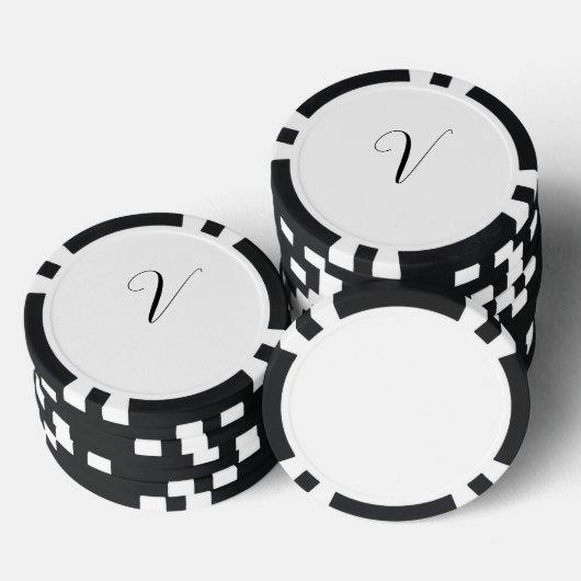 Custom monogram script initial poker chips (Opstapeling)
