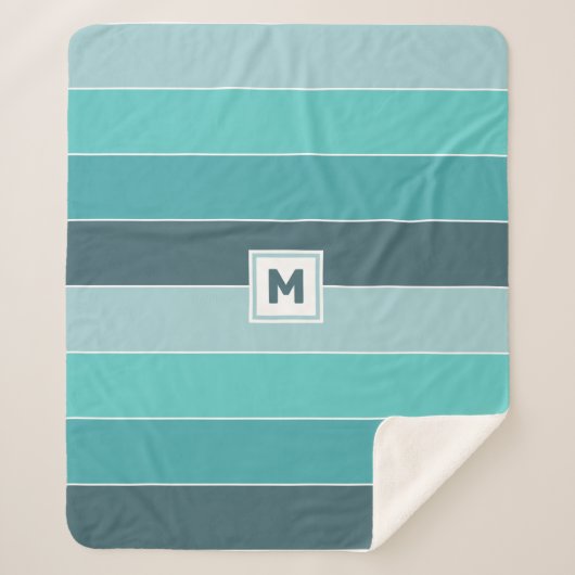 Custom Monogram Sherpa Blanket Deken (Voorkant)