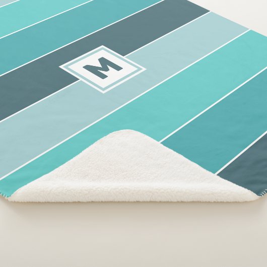 Custom Monogram Sherpa Blanket Deken (3/4)