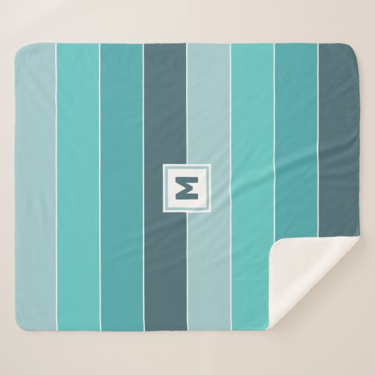 Custom Monogram Sherpa Blanket Deken (Voorkant (horizontaal))