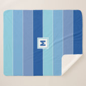 Custom Monogram Sherpa Blanket Deken (Voorkant (horizontaal))