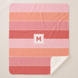 Custom Monogram Sherpa Blanket Deken