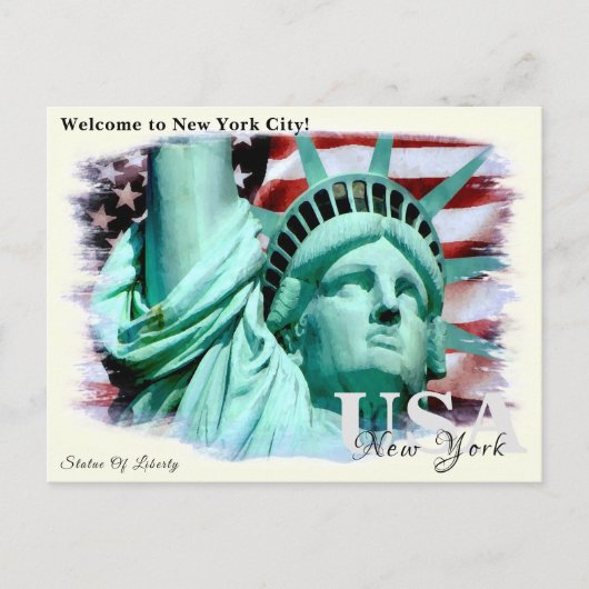 Custom Monogram Statue of Liberty, New York, Veren Briefkaart (Voorkant)