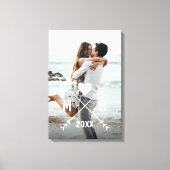 Custom Monogram Stijlvolle Liefde Paar Hart Pijlen Canvas Afdruk (Voorkant)