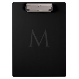 Custom Monogram Stylish Black Professional Klembord