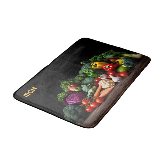 Custom Monogram Verse groenten Badmat (Gekanteld)