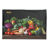 Custom Monogram Verse groenten Kussensloop (Achterkant)