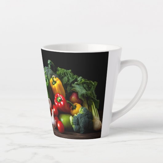 Custom Monogram Verse groenten Latte Mok (Rechts)