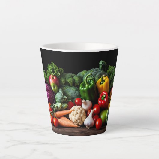 Custom Monogram Verse groenten Latte Mok (Voorkant)