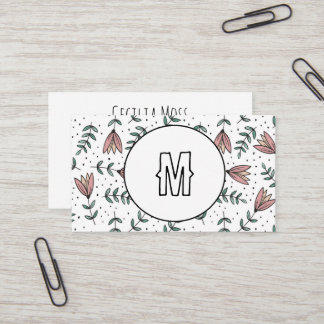 CUSTOM Monogram Visitekaartje wilde bloemen