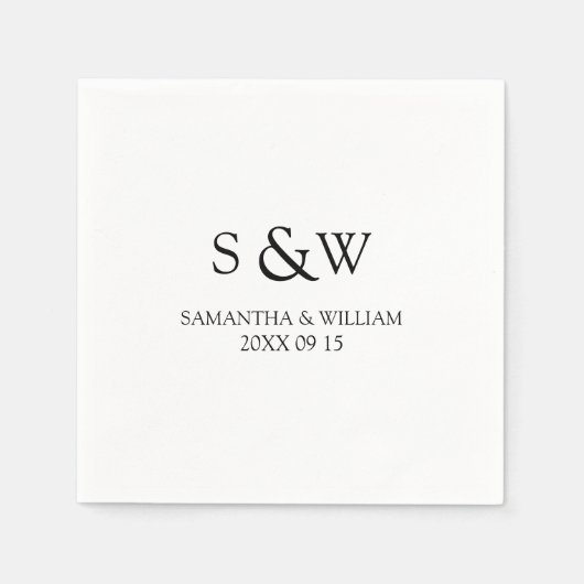 Custom Monogram Weddenschap Napkins Servet (Voorkant)