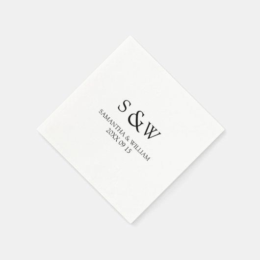 Custom Monogram Weddenschap Napkins Servet (Hoek)