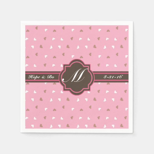 Custom Monogram Weddenschap Napkins Servet (Voorkant)