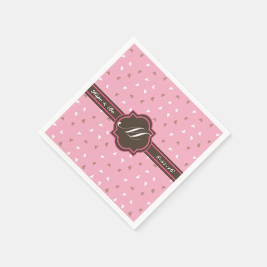 Custom Monogram Weddenschap Napkins Servet (Hoek)