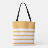 Custom Monogram Yellow Stripes Tote Bag (Achterkant)
