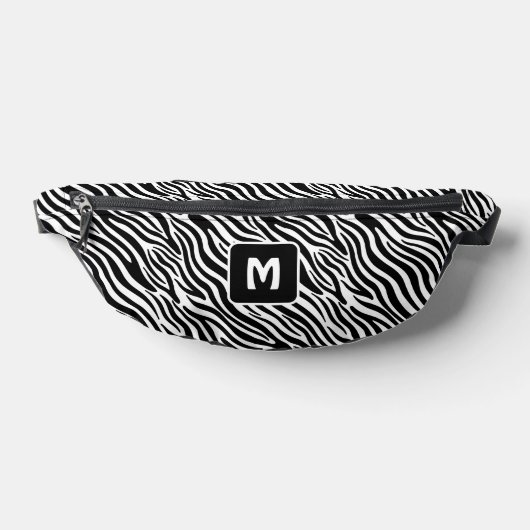 Custom Monogram Zebra Pattern Heuptasje (Liggend)