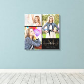 Custom Monogram Zwart Goud Afstuderen 2021 Foto Canvas Afdruk (Insitu (Houten vloer))
