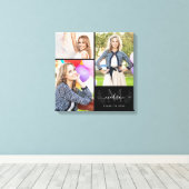 Custom Monogram Zwart Grijs Afstuderen 2021 Foto Canvas Afdruk (Insitu (Houten vloer))