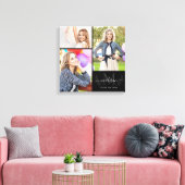 Custom Monogram Zwart Grijs Afstuderen 2021 Foto Canvas Afdruk (Insitu (Woonkamer))