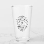 Custom Monogrammed Classic Home Bar Bier Glas (Voorkant)