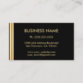 Custom Monogrammed Gold Black Silver Initiaal 'D' Visitekaartje (Achterkant)